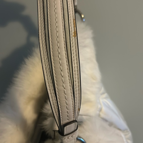Coach Soho ski hobo satin bag with rabbit fur trim, bag # 3587 - Picture 6 of 11